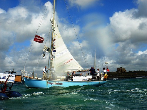 Lively Lady homecoming into Portsmouth which Lauren remembers so well © SW